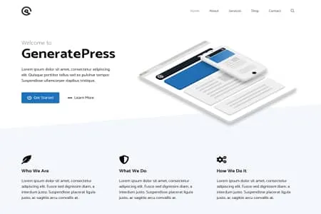 GeneratePress WordPress theme artwork